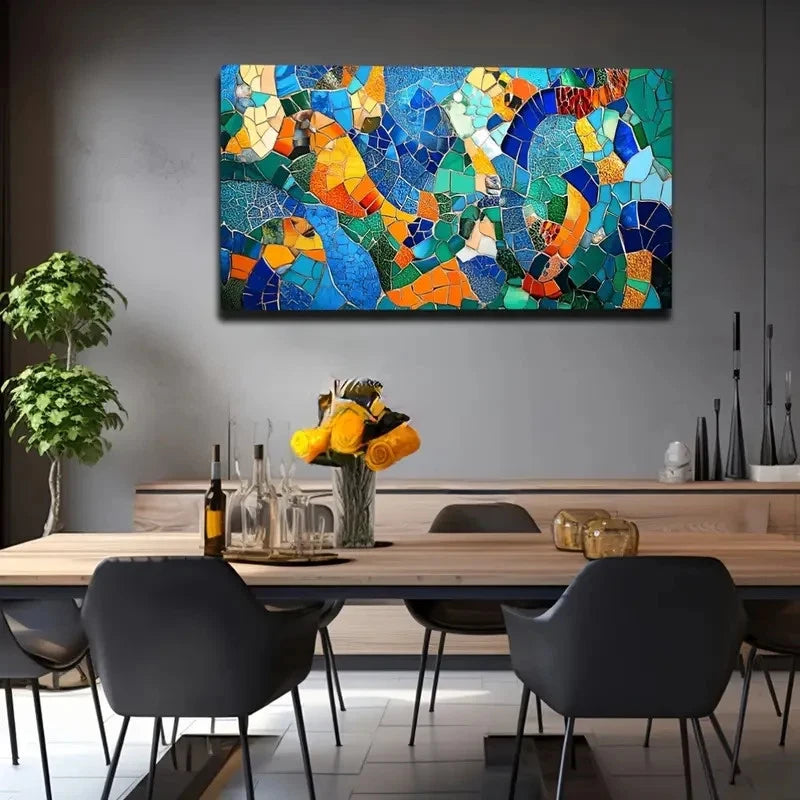 Blocks In Vibrant Color Modern Wall Art Canvas Office Home Room Framed 120x60cm