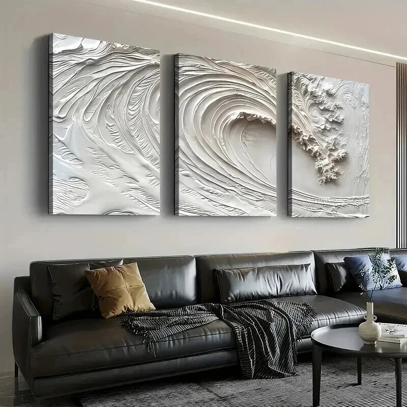3pcs Modern Wind Abstract Ocean Perfect Wall Art Set Canvas Framed 50x70cm - High Quality Print 100% Australian Made Wall Canvas Ready to Hang - Bella Home Decor