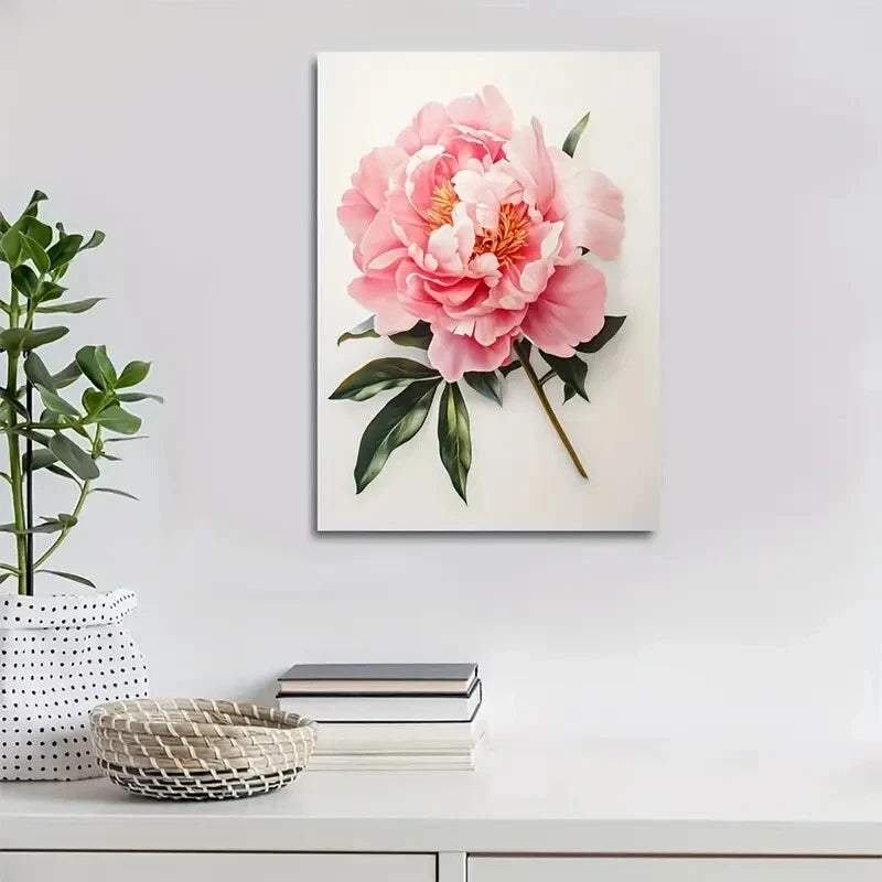 Beautiful Carnation Colorful Vibrant Peony Painting 40x60cm Metal Print Ready to Hang - Bella Home Decor