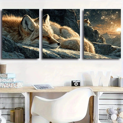 3pcs Pack Night Bodies Curled Metal Print Ready to Hang Art