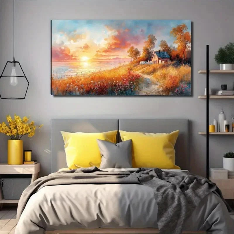 Beautiful Scenery Under The Sun Wall Art Canvas Office Home Room Framed 120x60cm