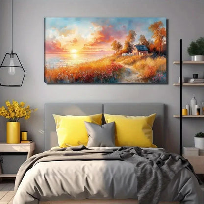 Beautiful Scenery Under The Sun Wall Art Canvas Office Home Room Framed 120x60cm