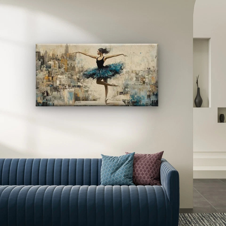 Ballerina Dancer Wall Art Canvas Office Home Room Framed 120x60cm