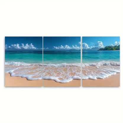 3pcs Seychelles La Digue Island WI Wall Art Set Canvas Framed 60x90cm - High Quality Print 100% Australian Made Wall Canvas Ready to Hang - Bella Home Decor