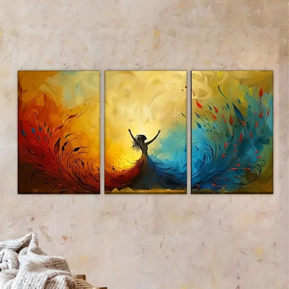 3pcs abstract painting abstract Wall Art Set Canvas Framed 50x70cm - High Quality Print 100% Australian Made Wall Canvas Ready to Hang - Bella Home Decor