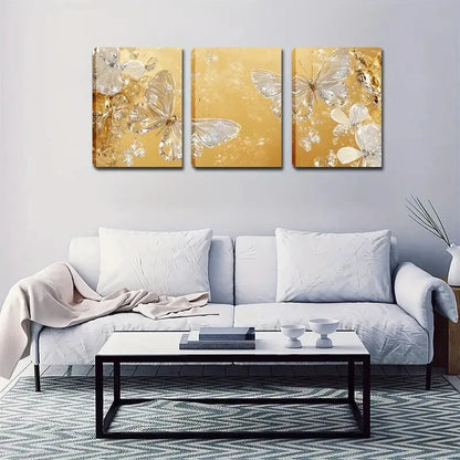 3pcs Abstract Watercolor Butterflies Perfect Wall Art Set Canvas Framed 60x90cm - High Quality Print 100% Australian Made Wall Canvas Ready to Hang - Bella Home Decor