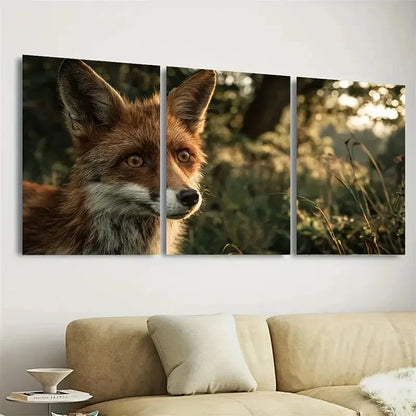 3pcs Farm Style, beautiful fox incarnation Wall Art Set Canvas Framed 60x90cm - High Quality Print 100% Australian Made Wall Canvas Ready to Hang