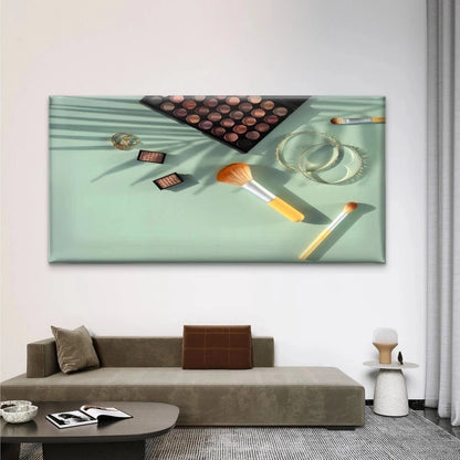 Flat Lay Beauty Cosmetics Wall Art Canvas Office Home Room Framed 120x60cm