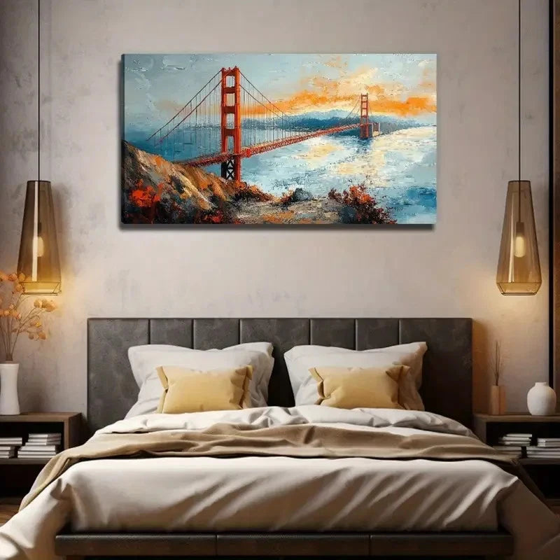 Giant Golden Gate Bridge Wall Art Canvas Office Home Room Framed 120x60cm