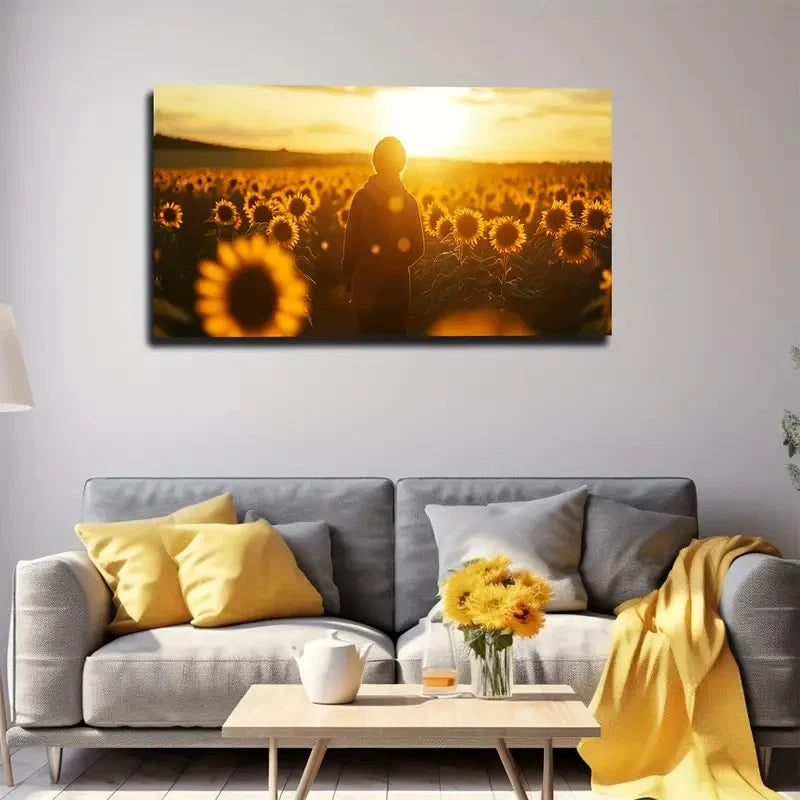 The Sunflower Flowers Wall Art Canvas Office Home Room Framed 120x60cm
