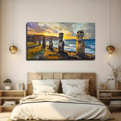 Mystery Easter Island Worth Wall Art Canvas Office Home Room Framed 120x60cm