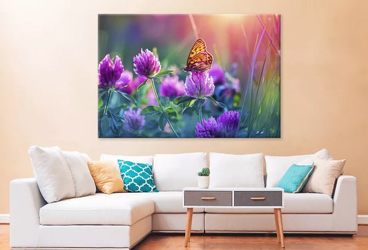 Spring Wild Flowers & Butterfly Wall Art Decor 100% Australian Made - Bella Home Decor