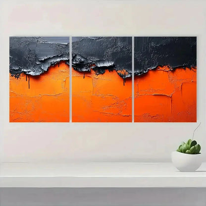 3pcs Black & Orange  Modern Knife Design BO   Wall Art Set Canvas Framed 40x60cm - High Quality Print 100% Australian Made Wall Canvas Ready to Hang - Bella Home Decor