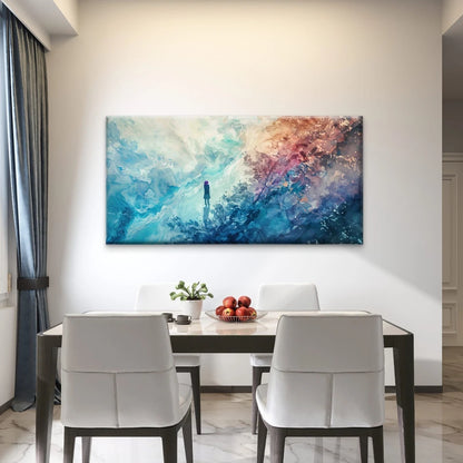 Surreal Artwork Solitary Figure Wall Art Canvas Office Home Room Framed 120x60cm