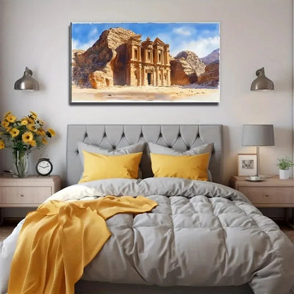 Large Ancient Ruins Wall Art Canvas Office Home Room Framed 120x60cm