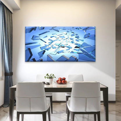 Broken Glass Texture Wall Art Canvas Office Home Room Framed 120x60cm - Bella Home Decor