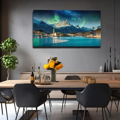 Magical Northern Lights Wall Art Canvas Office Home Room Framed 120x60cm