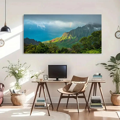Hawaii Kauai Seaside Pacific Wall Art Canvas Office Home Room Framed 120x60cm