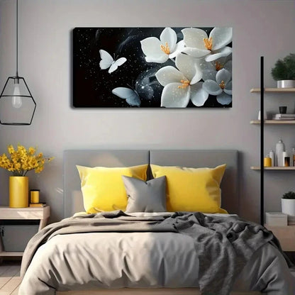 Modern Minimalist Décor White Wall Art Canvas Office Home Room Framed 120x60cm - Bella Home Decor