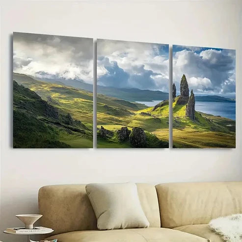 3pcs Isle of Skye Scotlands  Wall Art Set Canvas Unframed - High Quality Print 100% Australian Made Wall Canvas - Bella Home Decor