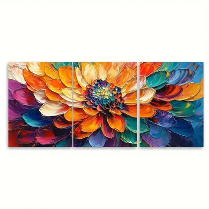 3pcs Bright and Bold Colored Flower Paintings  Wall Art Set Canvas Framed 60x90cm - High Quality Print 100% Australian Made Wall Canvas Ready to Hang - Bella Home Decor