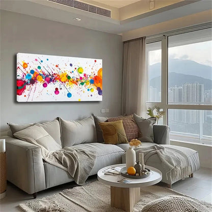 Splashed With Vibrant Colors Wall Art Canvas Office Home Room Framed 120x60cm - Bella Home Decor