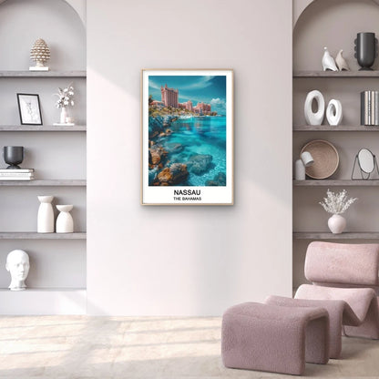 Nassau The Bahamas Painting Travel Poster Print Wall Art