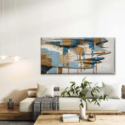 Abstract Face Design Wall Art Canvas Office Home Room Framed 120x60cm - Bella Home Decor
