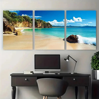 3pcs Byron Bay Wall Hanging Australia  Wall Art Set Canvas Framed 60x90cm - High Quality Print 100% Australian Made Wall Canvas Ready to Hang - Bella Home Decor