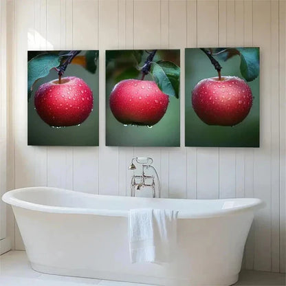 3pcs Fresh Red Apple Nature Fruit Modern Perfect Wall Art Canvas Unframed – High Quality Print 100% Australian Made Wall Canvas - Bella Home Decor