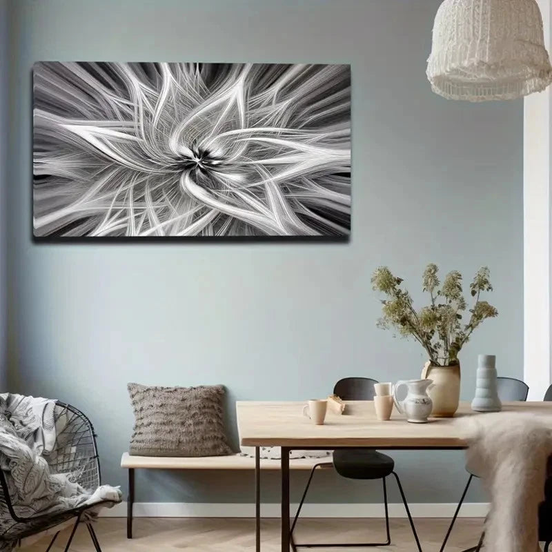 Modern Black & White Geometric Wall Art Canvas Office Home Room Framed 120x60cm