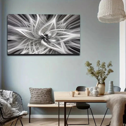 Modern Black & White Geometric Wall Art Canvas Office Home Room Framed 120x60cm