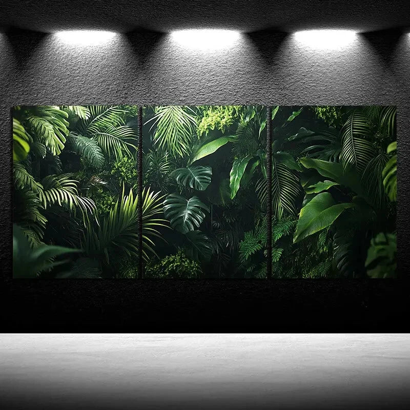 3pcs Green Plants Under The Sunshine Botanical Metal Print Ready to Hang Art - Bella Home Decor
