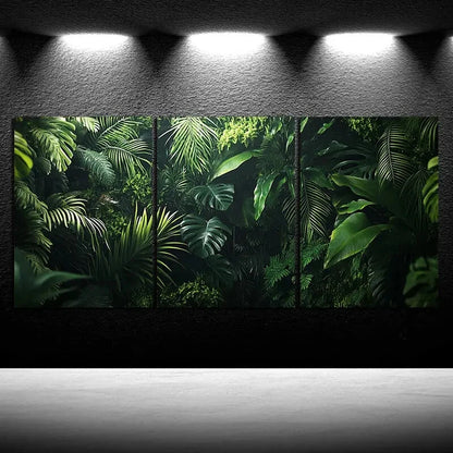 3pcs Green Plants Under The Sunshine Botanical Metal Print Ready to Hang Art - Bella Home Decor