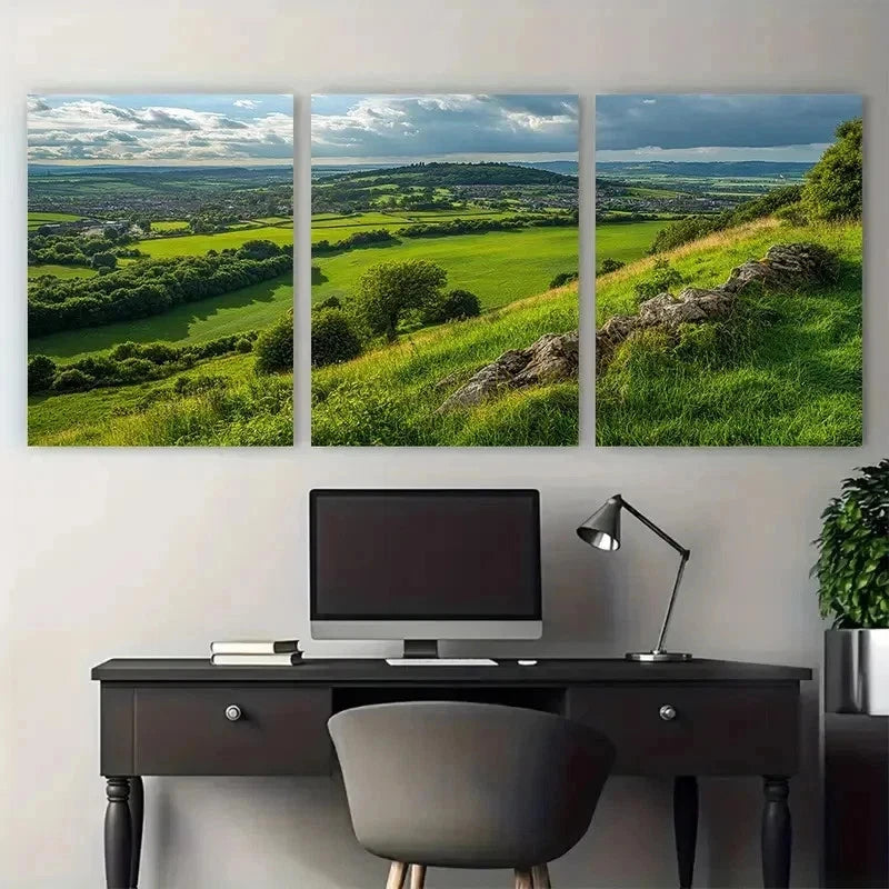 3pcs Somerset British Countryside Perfect Wall Art Set Canvas Framed 50x70cm - High Quality Print 100% Australian Made Wall Canvas Ready to Hang