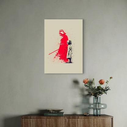 Crimson Guardian and the Little Girl 40x60cm Metal Print Ready to Hang - Bella Home Decor