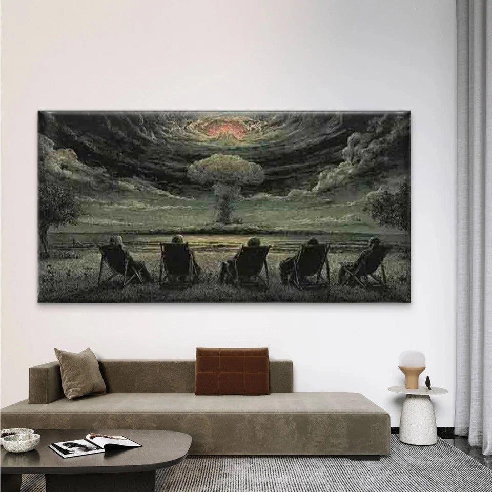Atomic Explosion Wall Art Canvas Office Home Room Framed 120x60cm