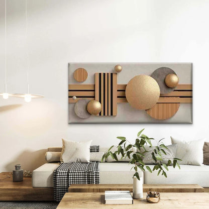 Abstract Geometric Designs Wall Art Canvas Office Home Room Framed 120x60cm - Bella Home Decor