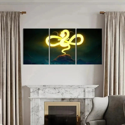 3pcs Classic Japanese Dragon Painting Wall Art Set Canvas Framed 40x60cm - High Quality Print 100% Australian Made Wall Canvas Ready to Hang - Bella Home Decor