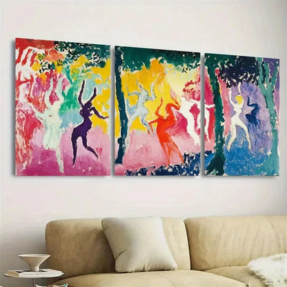 3pcs Henri Matisse The Dancing Wall Art Set Canvas Framed 40x60cm - High Quality Print 100% Australian Made Wall Canvas Ready to Hang