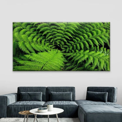 Green Fern Leaf Spiral Wall Art Canvas Office Home Room Framed 120x60cm