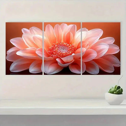 3pcs Vibrant Peach Artwork P Wall Art Set Canvas Unframed - High Quality Print 100% Australian Made Wall Canvas