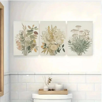 3pcs Wildflowers Wall Art Canvas Unframed - High Quality Print 100% Australian Made Wall Canvas