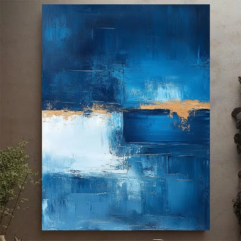 Abstract Blue Mesmerizing Layers 60x90cm Metal Print Ready to Hang