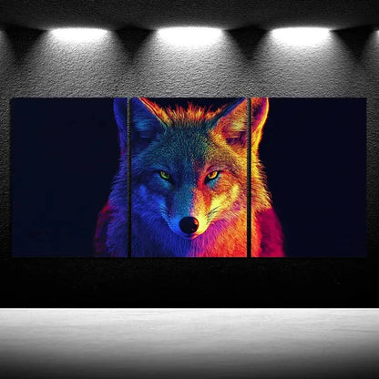 3pcs Beautiful Coyote Mural Painting Metal Print Ready to Hang Art - Bella Home Decor