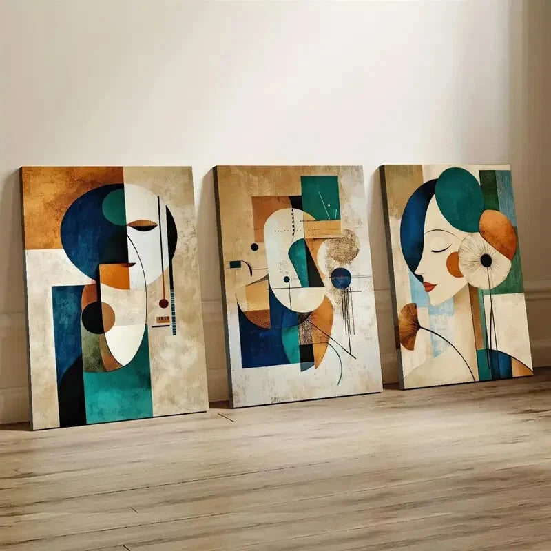 3pcs Abstract Modern Creative Women Perfect Wall Art Set Canvas Framed 40x60cm - High Quality Print 100% Australian Made Wall Canvas Ready to Hang - Bella Home Decor