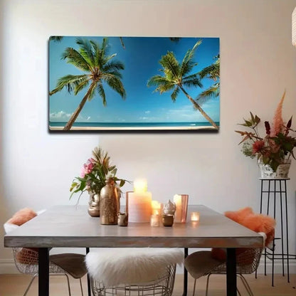 Palm Tree And Clear Sky Wall Art Canvas Office Home Room Framed 120x60cm