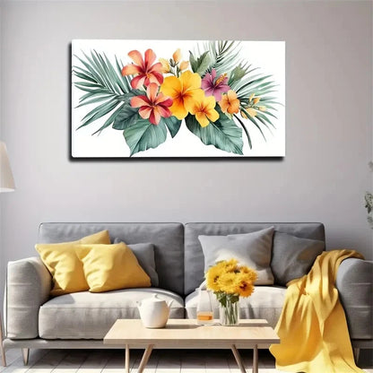 Bohemian Modern Tropical Floral Wall Art Canvas Office Home Room Framed 120x60cm