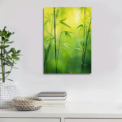 Serene Natural Scene with Pine Painting 40x60cm Metal Print Ready to Hang - Bella Home Decor