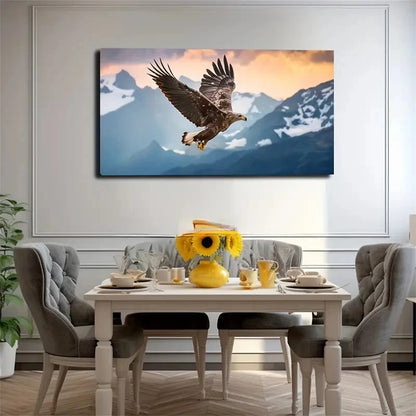 Majestic Eagle In Flight Wall Art Canvas Office Home Room Framed 120x60cm